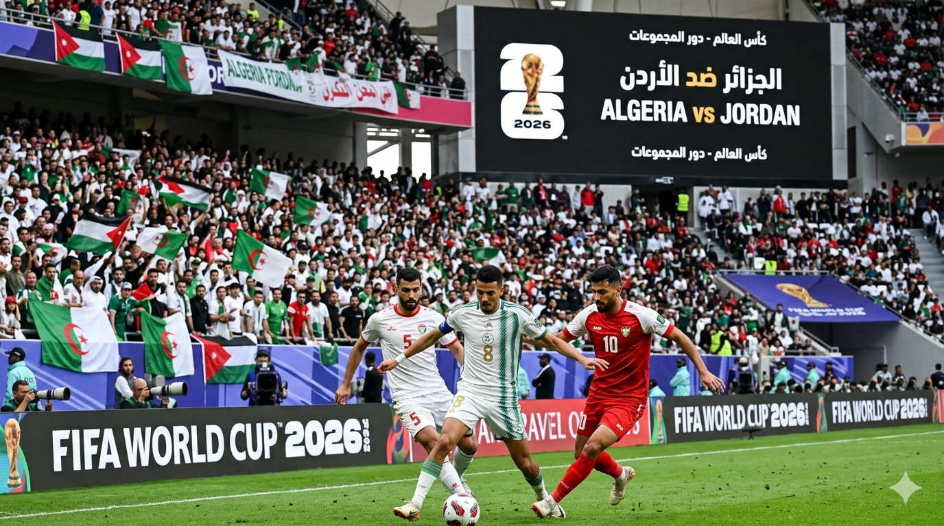 بث مباشر مباراة الجزائر والأردن اليوم كأس العالم 2026 يلا شوت بدون تقطيع